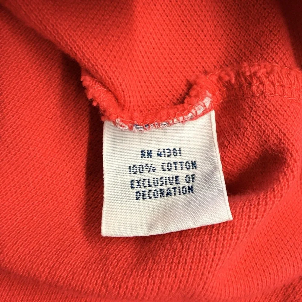 Polo Ralph Lauren Mens Polo Shirt Size L Red w Blue Pony Short Sleeve